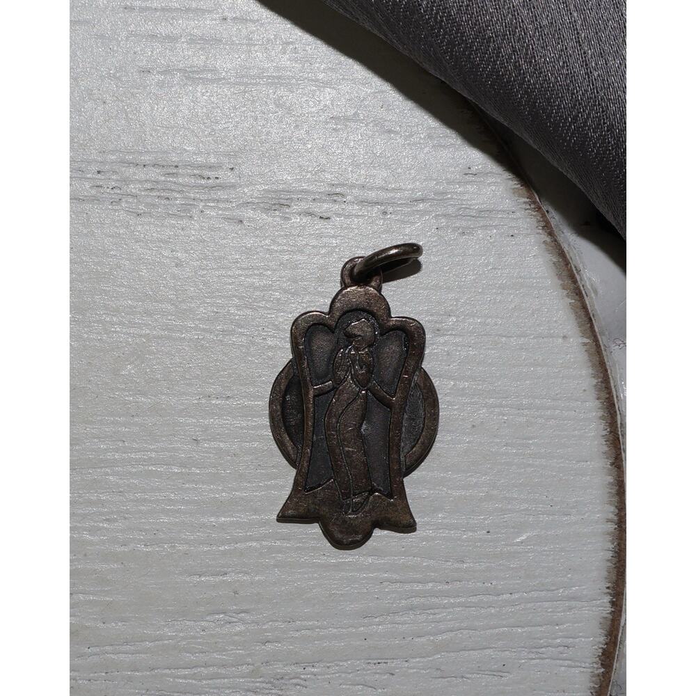 Fully Retired James Avery Sterling Silver ST Michaels Angel Charm 2.2G / 0.9in